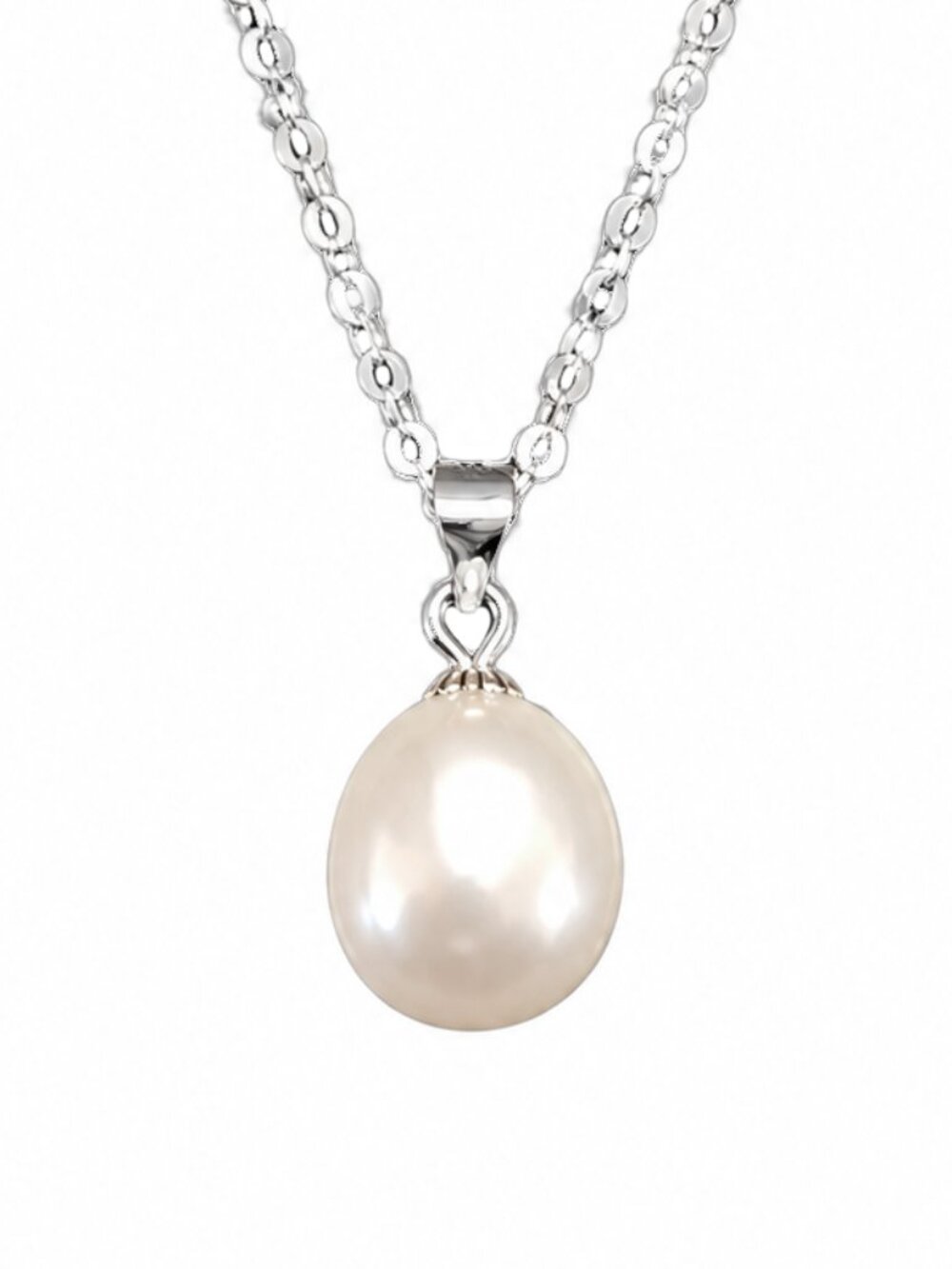 Freshwater Pearl Sterling Silver Necklace 9-10mm 18" New